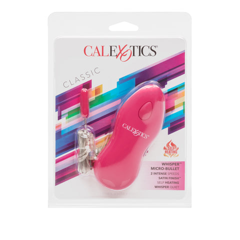 Whisper Micro Bullet Pink Vibrator with Two-Speed Quiet Vibration and Self-Heating Function, 1.25 Inch Compact Size BULLETS