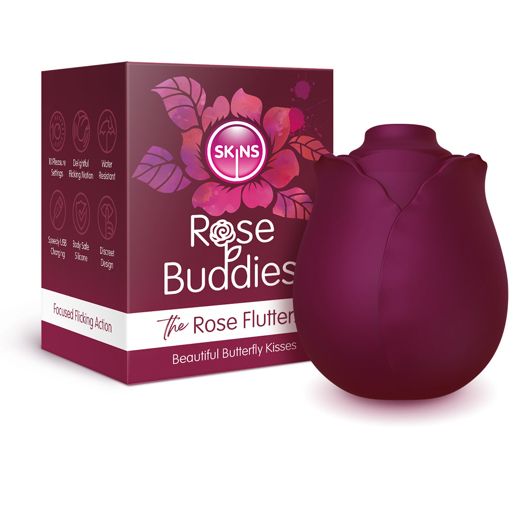 Skins Rose Buddies The Rose Flutters Rechargeable 130g Clitoral Vibrator > Sex Toys For Ladies > Rose Stimulators