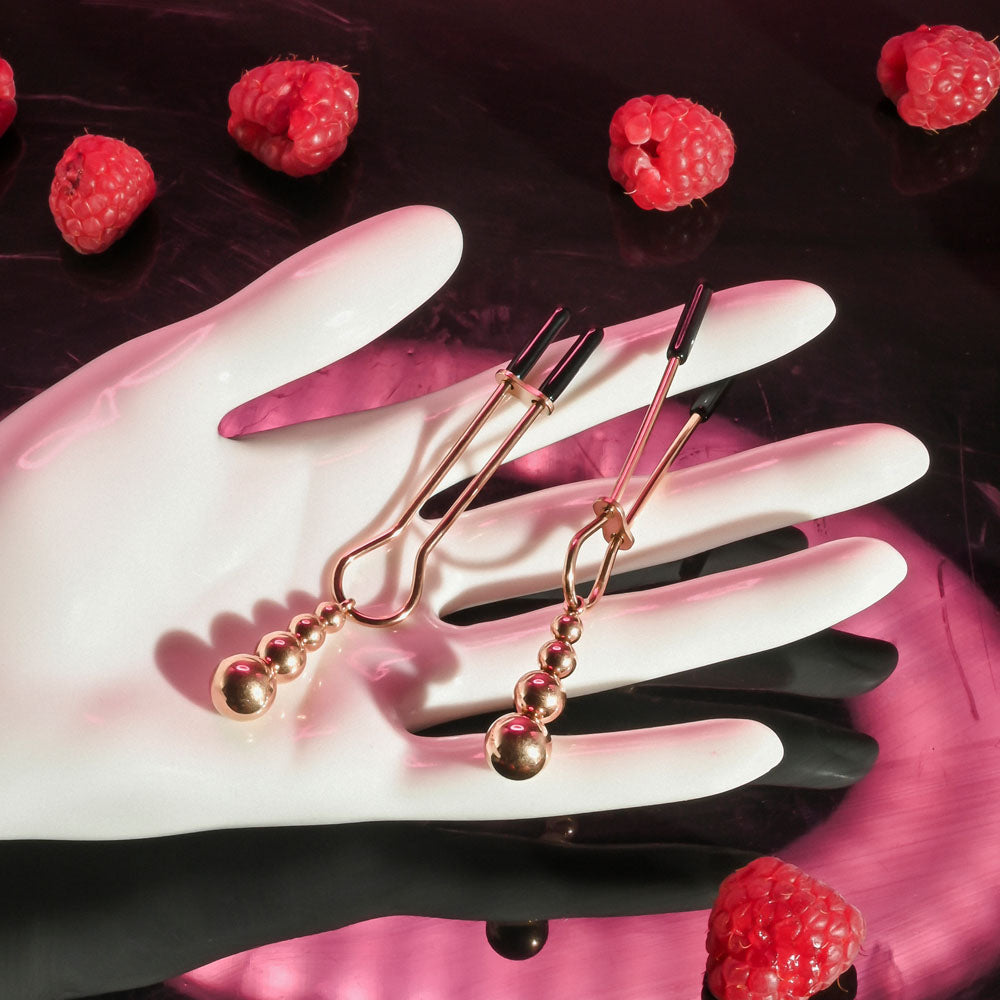 Selopa Beaded Nipple Clamps - Adjustable 5.7 Cm Size Nipple Clamps