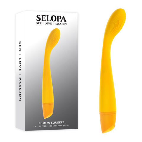 Selopa LEMON SQUEEZE Slim Vibe 18.4cm Waterproof Toy Yellow VIBRATORS