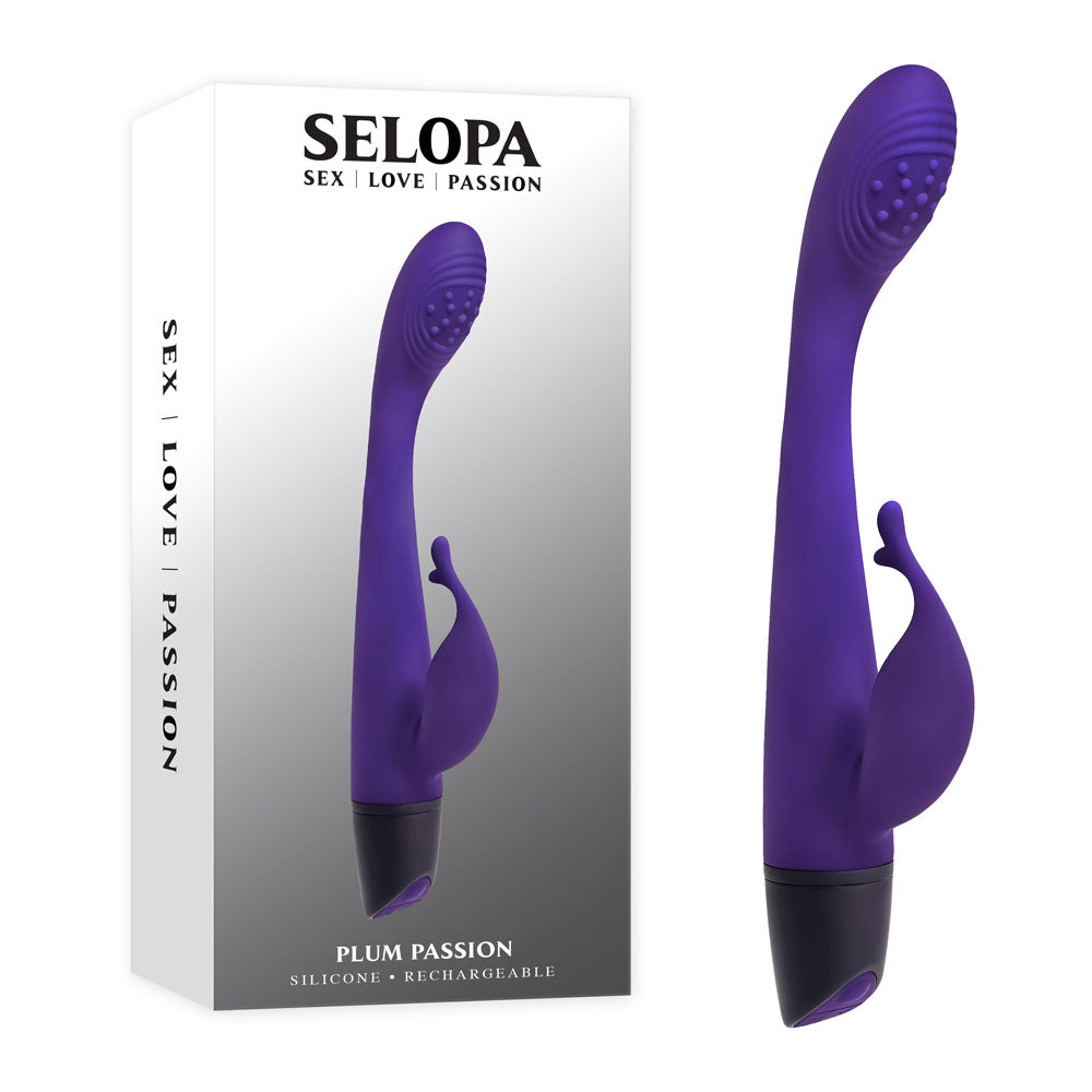 Selopa Plum Passion 18.3 cm USB Rechargeable Rabbit Vibrator Purple VIBRATORS-RABBIT
