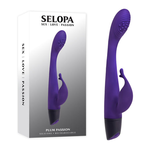Selopa Plum Passion 18.3 cm USB Rechargeable Rabbit Vibrator Purple VIBRATORS-RABBIT
