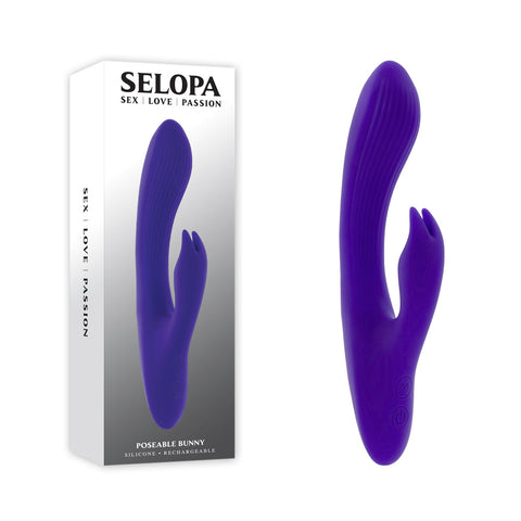 Selopa Poseable Bunny 21 cm USB Rechargeable Rabbit Vibrator Purple VIBRATORS-RABBIT