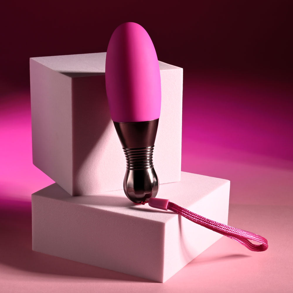 Selopa Vibrating Egg with Chrome Handle - Pink 11.9cm > Sex Toys For Ladies > Vibrating Eggs