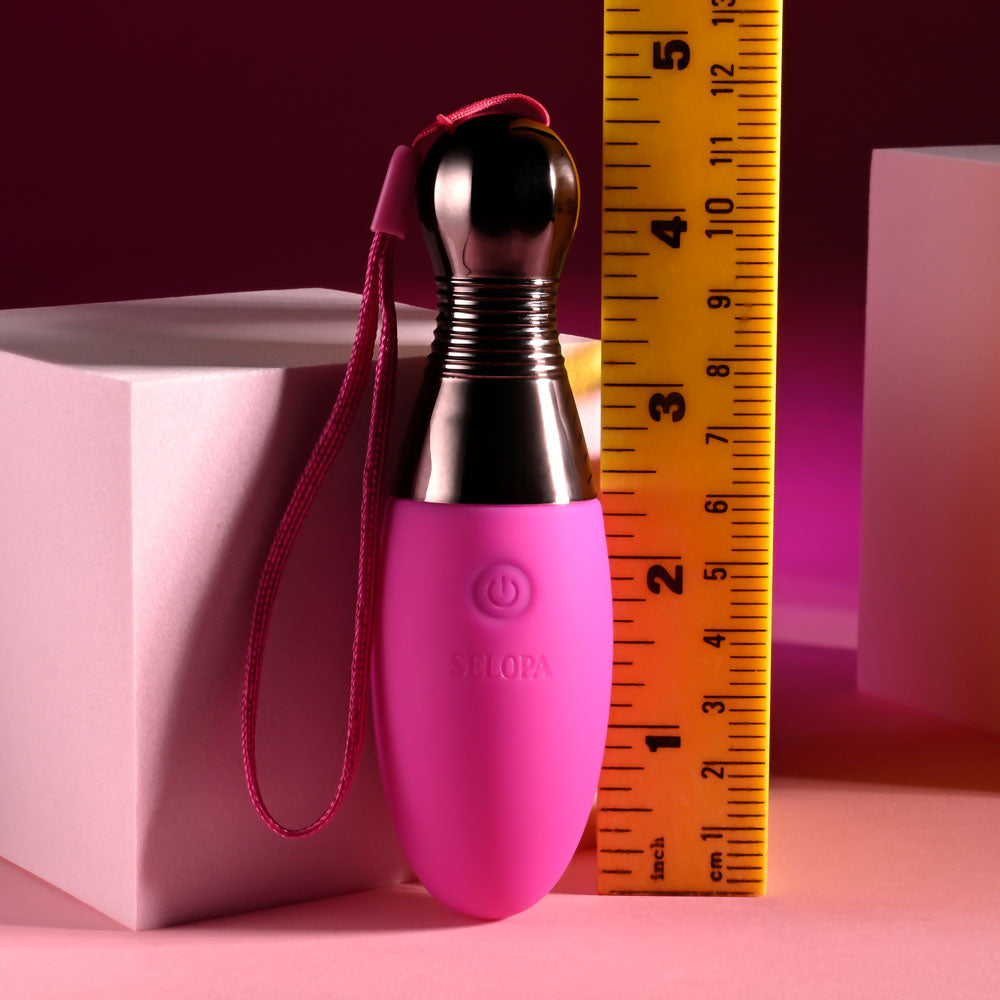 Selopa Vibrating Egg with Chrome Handle - Pink 11.9cm > Sex Toys For Ladies > Vibrating Eggs