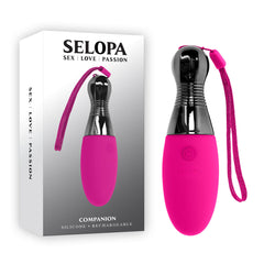 Selopa COMPANION - Vibrating Egg with Chrome-Finished Handle - Pink