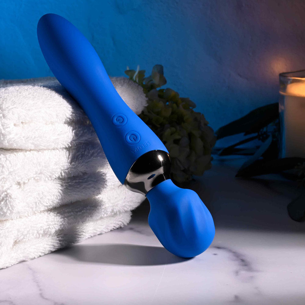 Blue Belle Double-Ended Vibrator with 7 Speeds Rechargeable > Sex Toys > Massage Wands