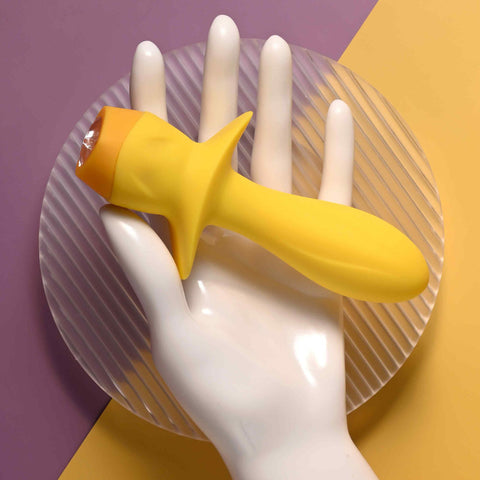 Selopa Mellow Vibrating Plug 13.5cm Waterproof Design Yellow Butt Plugs - Vibrating
