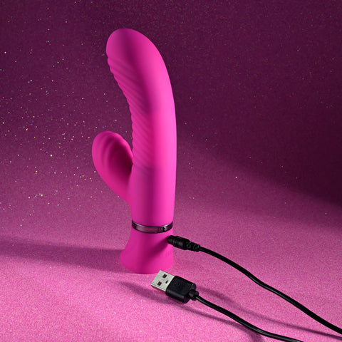 Selopa Next Wave 16.4 cm USB Rechargeable Dual Vibrator VIBRATORS-RABBIT