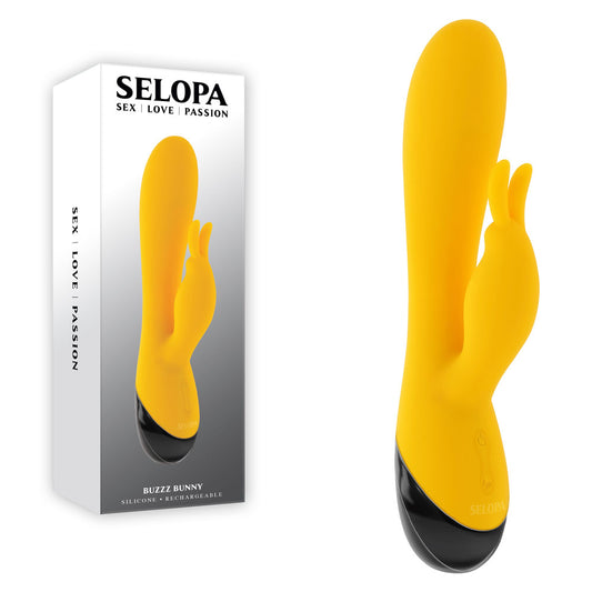 Selopa BUZZZ BUNNY - 19.7 cm USB Rechargeable Rabbit Vibrator Yellow VIBRATORS