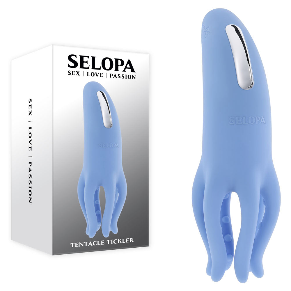 Selopa Tentacle Tickler USB Rechargeable Vibrating Stimulator in Purple Blue STIMULATORS