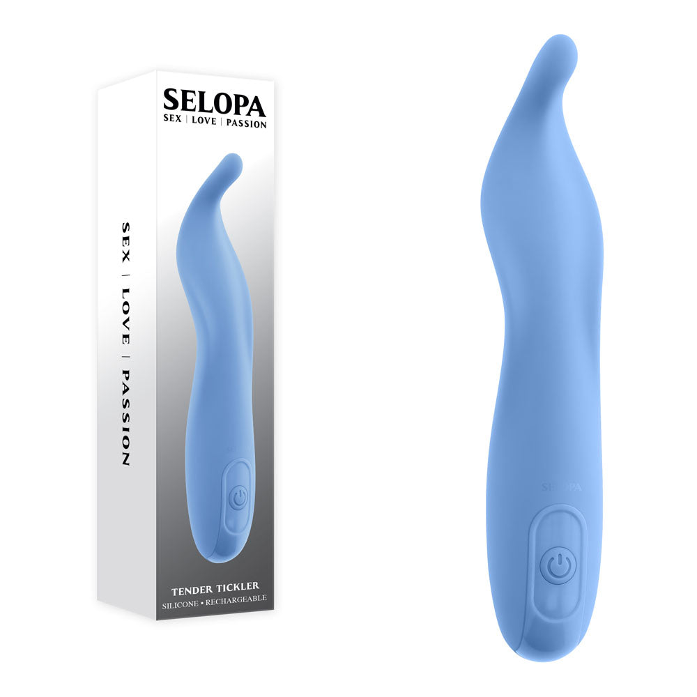 Selopa Tender Tickler 16.2 cm USB Rechargeable Pinpoint Stimulator Blue STIMULATORS