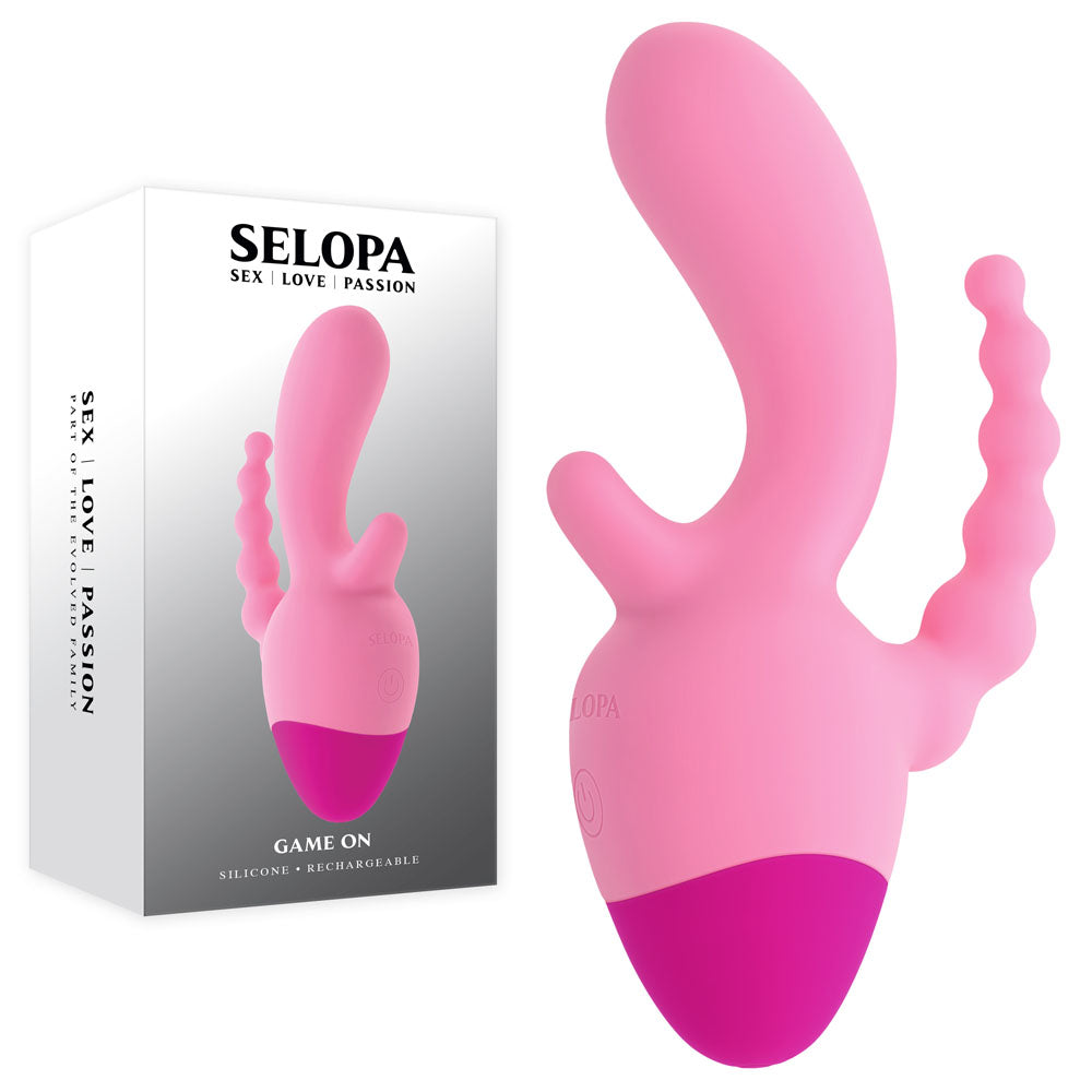 Selopa Game On – USB Rechargeable 3-Point Mini Vibrator Pink > Vibrators > Ladies > Rabbit Multi