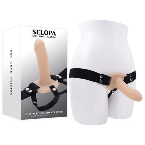 Selopa Our First Hollow Strap On Light 16.3 cm Hollow Strap On Flesh STRAP-ONS