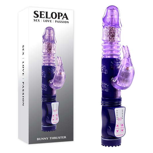 Selopa BUNNY THRUSTER - 24.8 cm Thrusting Rabbit Vibrator Purple VIBRATORS