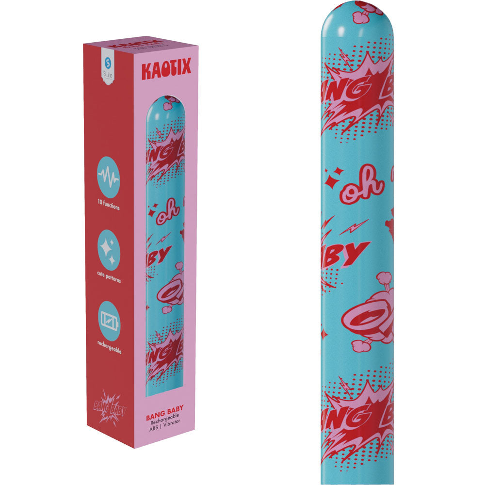 S-Line Kaotix Bang Baby – USB Rechargeable 17.8 cm Vibrator Blue > Vibrators > Standard Vibrators