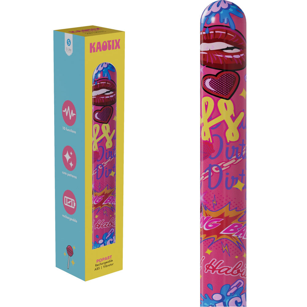 S-Line Kaotix Pop Art – USB Rechargeable 17.8 cm Vibrator Pink > Vibrators > Standard Vibrators