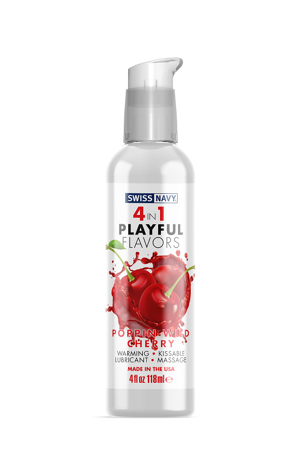 Playful Flavours 4 In 1 Poppin Wild Cherry 4oz/118ml Lube Default Title Flavoured Lube