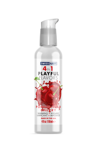 Playful Flavours 4 In 1 Poppin Wild Cherry 4oz/118ml Lube Default Title Flavoured Lube