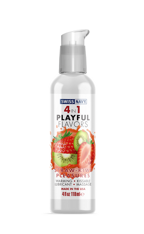 Playful Flavours 4 In 1 Strawberry/Kiwi Pleasure 4oz/118ml Default Title Flavoured Lube