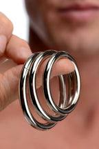 Master Series Trine Steel Ring Collection – 3.9cm - 5.2cm > Cock Ring > Sets