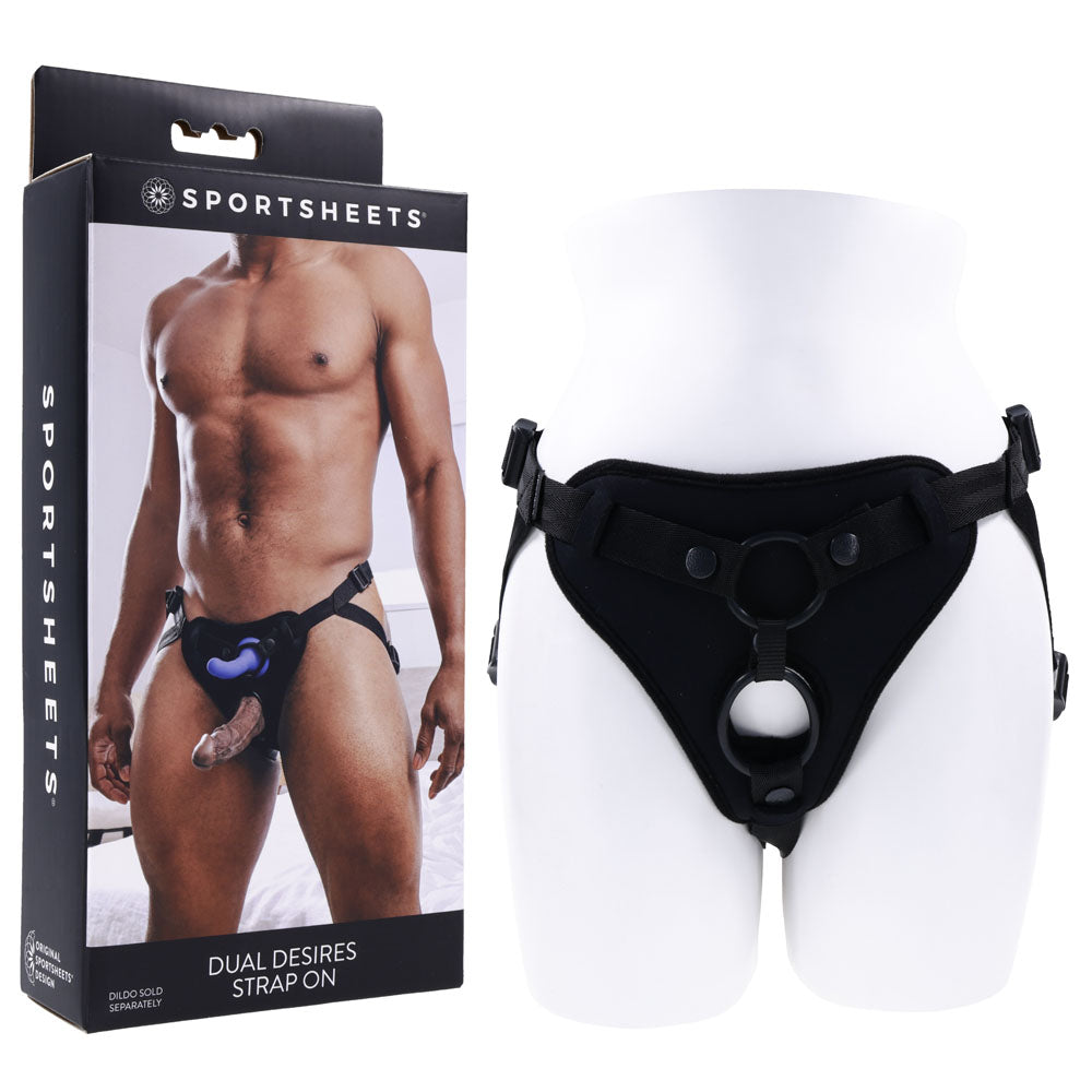 SPORTSHEETS Dual Desires Strap On 4 Way Adjustable Harness > Dildos > Strap On Harnesses Main image