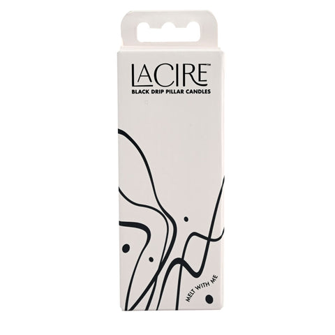 LaCire Drip Pillar Candles - Black 90 Minute Burn Time Drip Candles