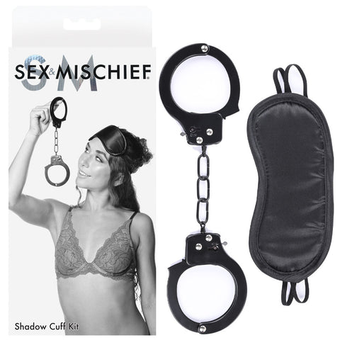Sex and Mischief Shadow Cuff Kit for Thrilling Bondage Experience Black Restraints