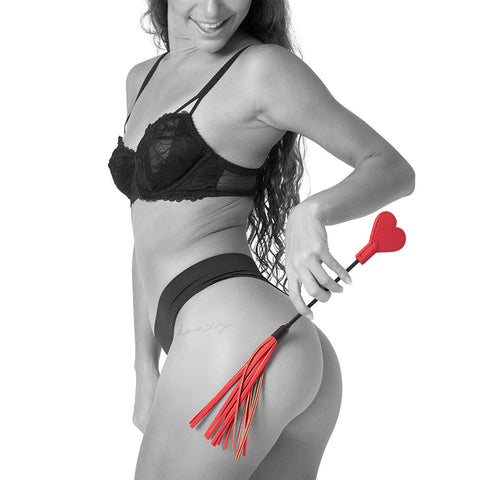 Sex & Mischief Amor Crop Red Flogger - Travel Size > Bondage Gear > Crops