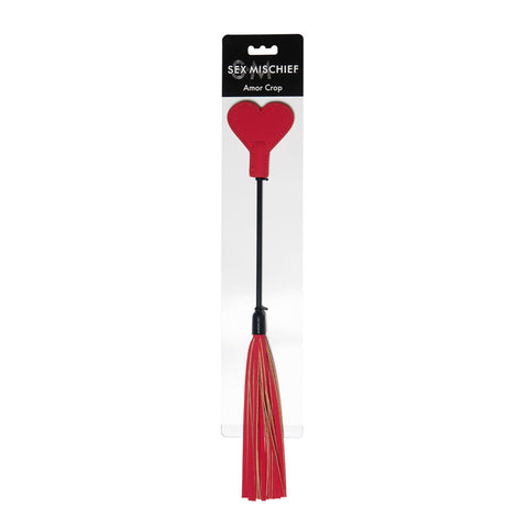 Sex & Mischief Amor Crop Red Flogger - Travel Size > Bondage Gear > Crops