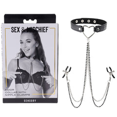 Sex & Mischief Amor Collar with Nipple Clamps