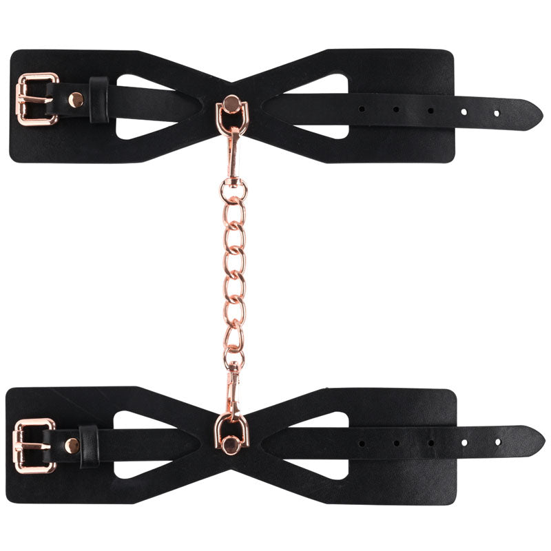 Sex & Mischief Brat Handcuffs – Faux Leather Corset Cutout > Bondage Gear > Handcuffs