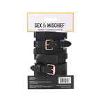 Sex & Mischief Brat Handcuffs – Faux Leather Corset Cutout > Bondage Gear > Handcuffs