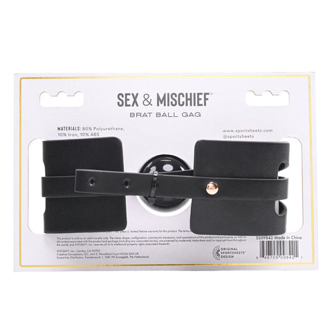 Sex & Mischief Brat Ball Gag with Adjustable Strap Gags