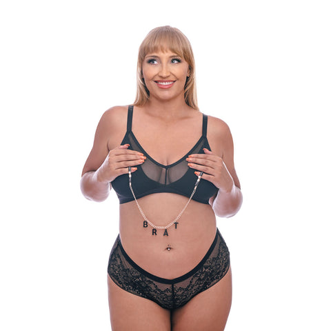 Sex & Mischief Brat Charmed Nipple Clamps 45 cm Chain Nipple Stimulators