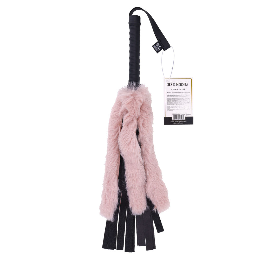 Sex & Mischief Brat - Dual Texture Faux Fur Vegan Leather 50Cm Flogger > Bondage Gear > Whips & Floggers