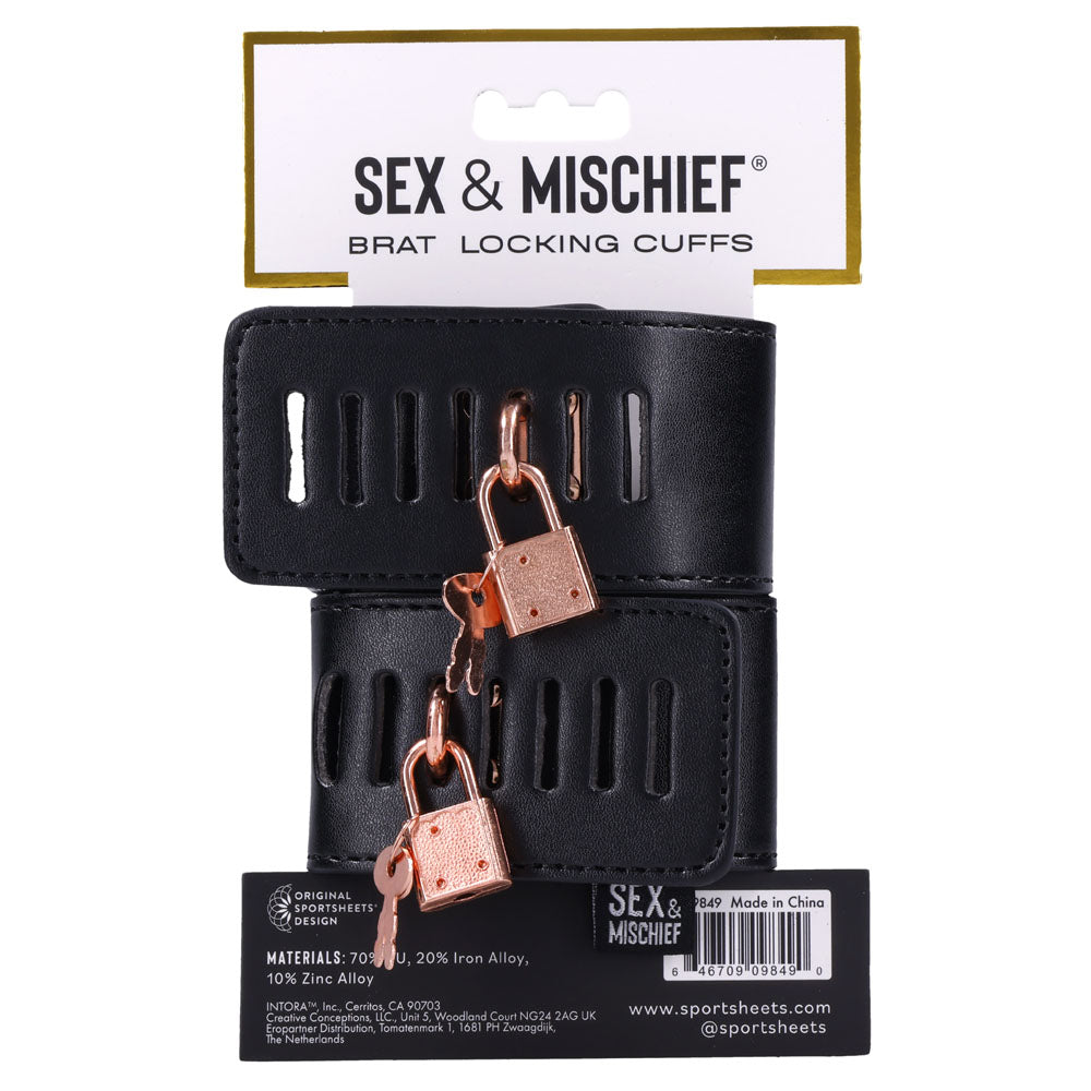 Sex & Mischief Brat Locking Cuffs - /Rose Gold Hand Cuffs