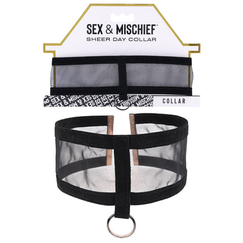 Sex and Mischief Sheer Day Collar for Sensual Sophistication Black Restraints
