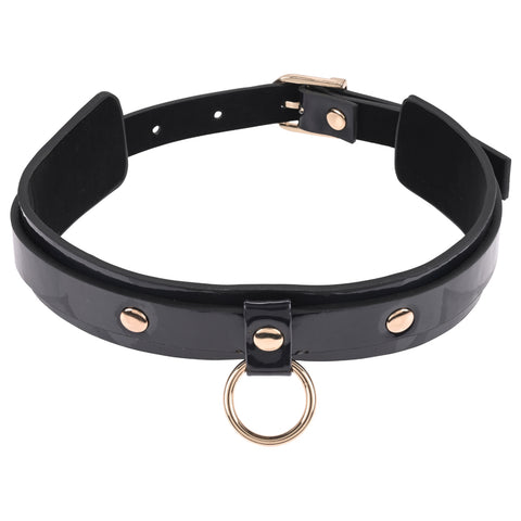 Sex and Mischief Orbit Day Collar in Rainbow Pearlescent Faux Leather Restraints