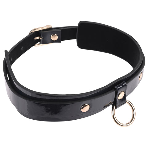 Sex and Mischief Orbit Day Collar in Rainbow Pearlescent Faux Leather Restraints