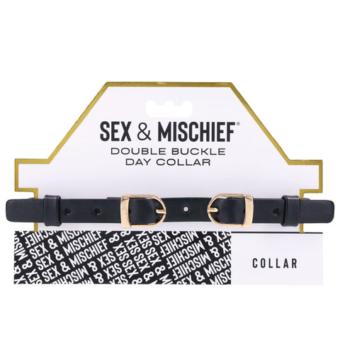 Sex and Mischief Double Buckle Day Collar Restraints