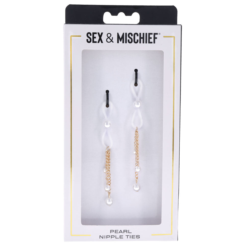 Sex & Mischief Pearl Nipple Ties – Elegant Nipple Accessory > Sex Toys > Nipple Clips