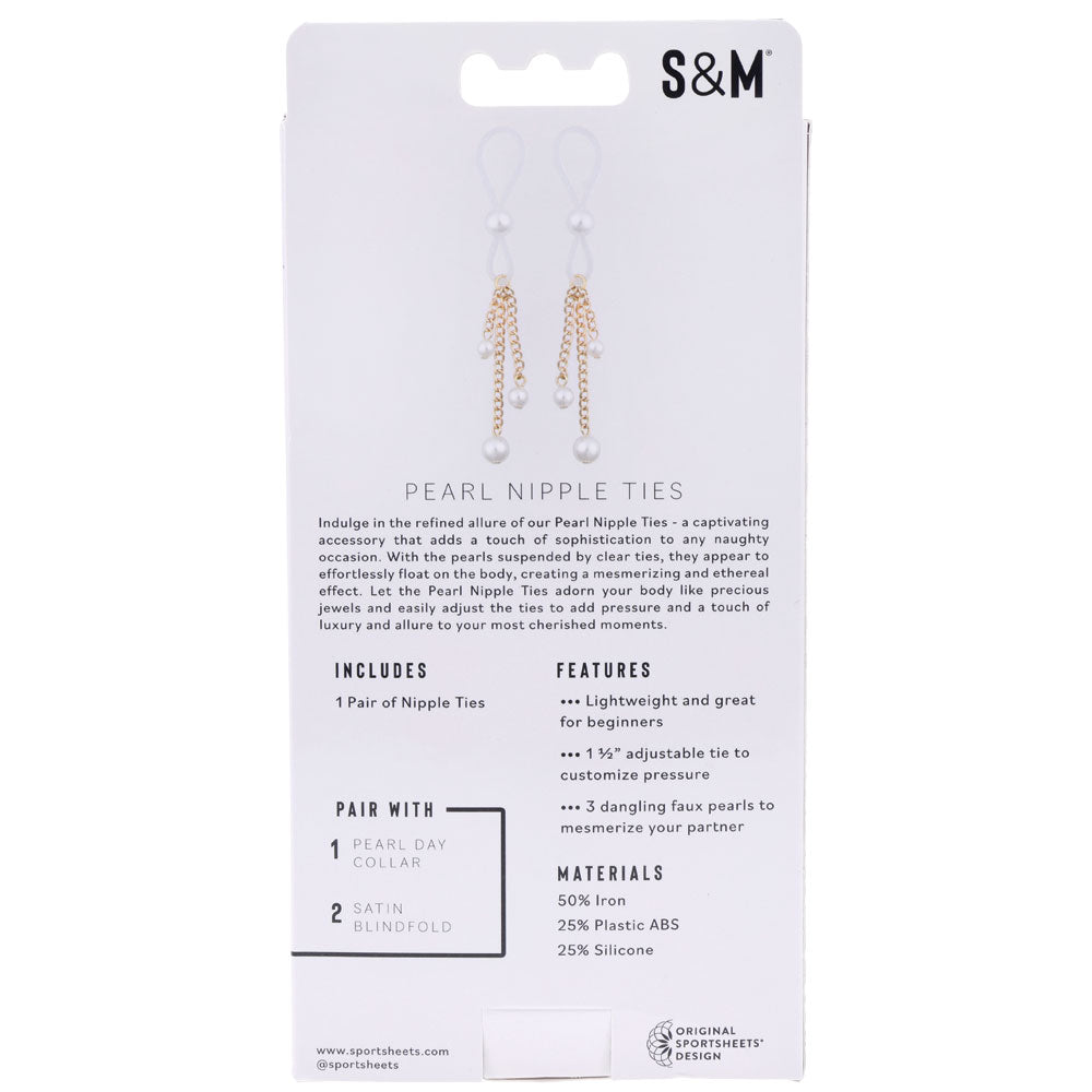 Sex & Mischief Pearl Nipple Ties – Elegant Nipple Accessory > Sex Toys > Nipple Clips