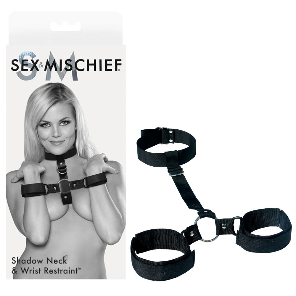 Sex & Mischief Shadow Neck And Wrist Restraint – Bondage Restraints Black > Bondage Gear > Restraints