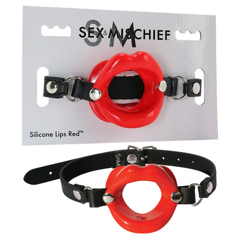 Sex & Mischief Silicone Lips Mouth Gag - Adjustable 63.5 cm Strap > Bondage Gear > Gags and Bits