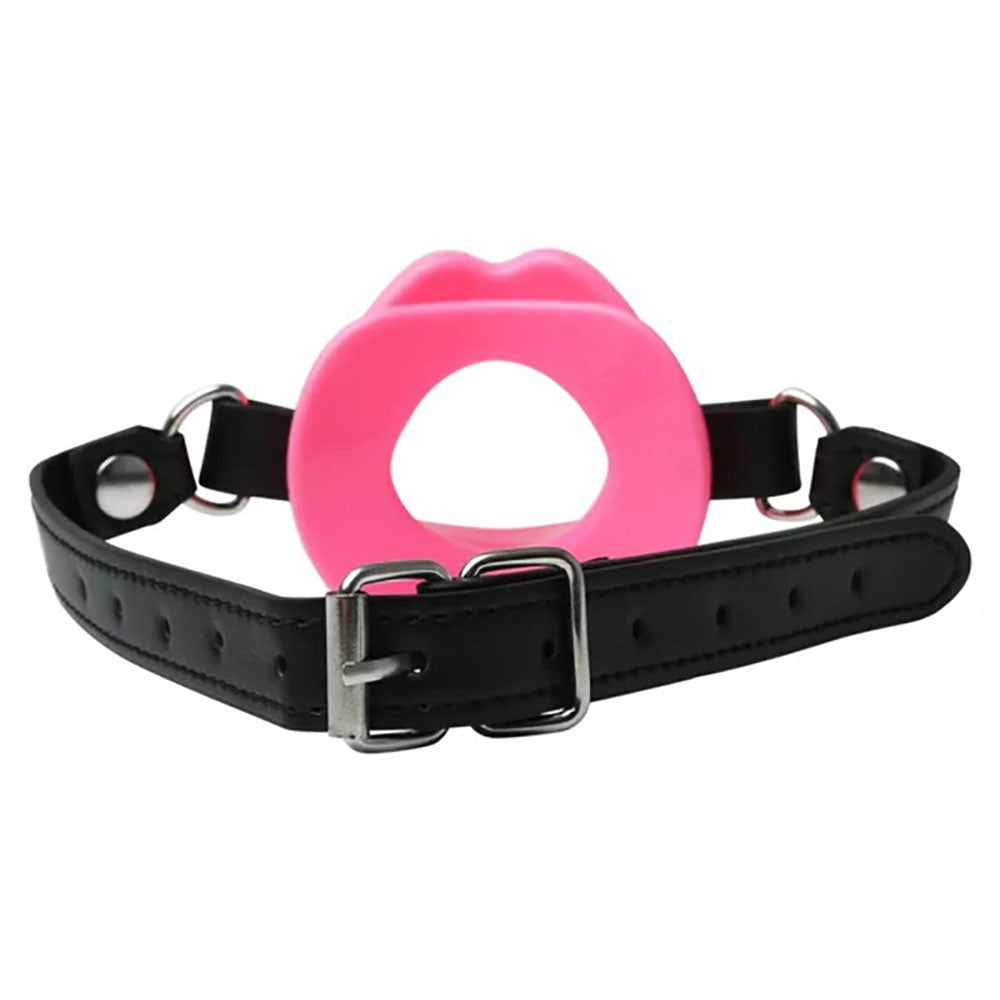 Sex & Mischief Silicone Lips Mouth Gag Adjustable Vegan Leather Strap 63.5 cm Mouth Gag > Bondage Gear > Gags and Bits