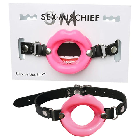 Sex & Mischief Silicone Lips Mouth Gag - 63.5 cm Strap > Bondage Gear > Gags and Bits