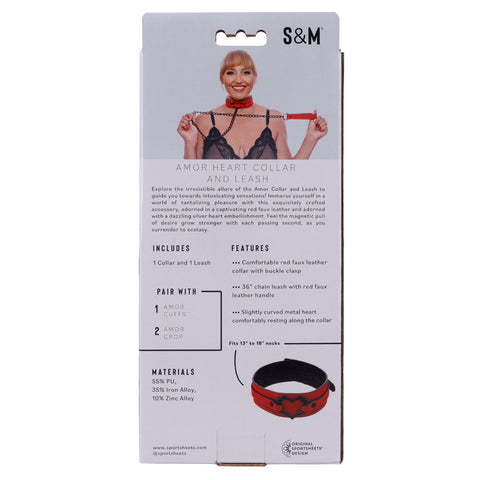 S&M Amor Heart Collar and Leash Leash