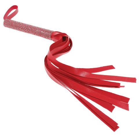 Sex & Mischief Amor Sparkle Flogger 33cm Red Vegan Leather Whips & Paddles