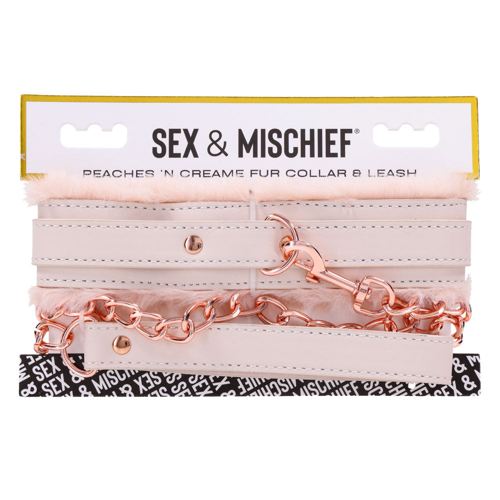 Sex & Mischief Peaches n CreaMe Fur Collar & Leash